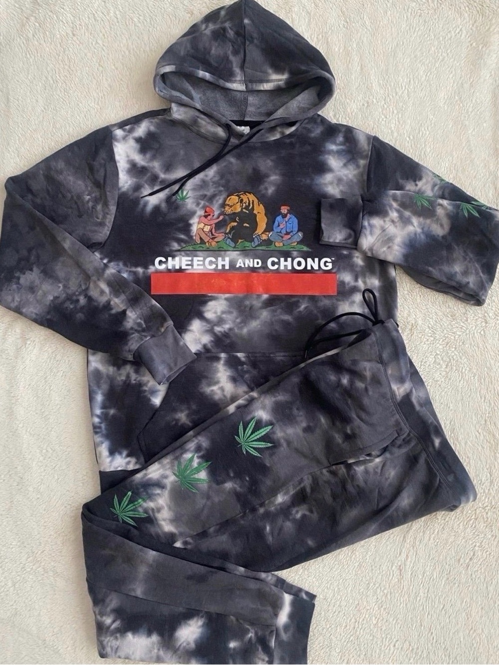 Men’s Cheech & Chong Sweatsuit, Hoodie & Sweatpants, Size Large, NEW